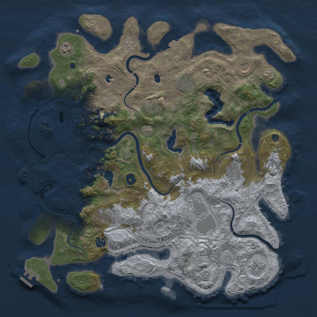 Rust Map: Procedural Map, Size: 4500, Seed: 1088269, 16 Monuments
