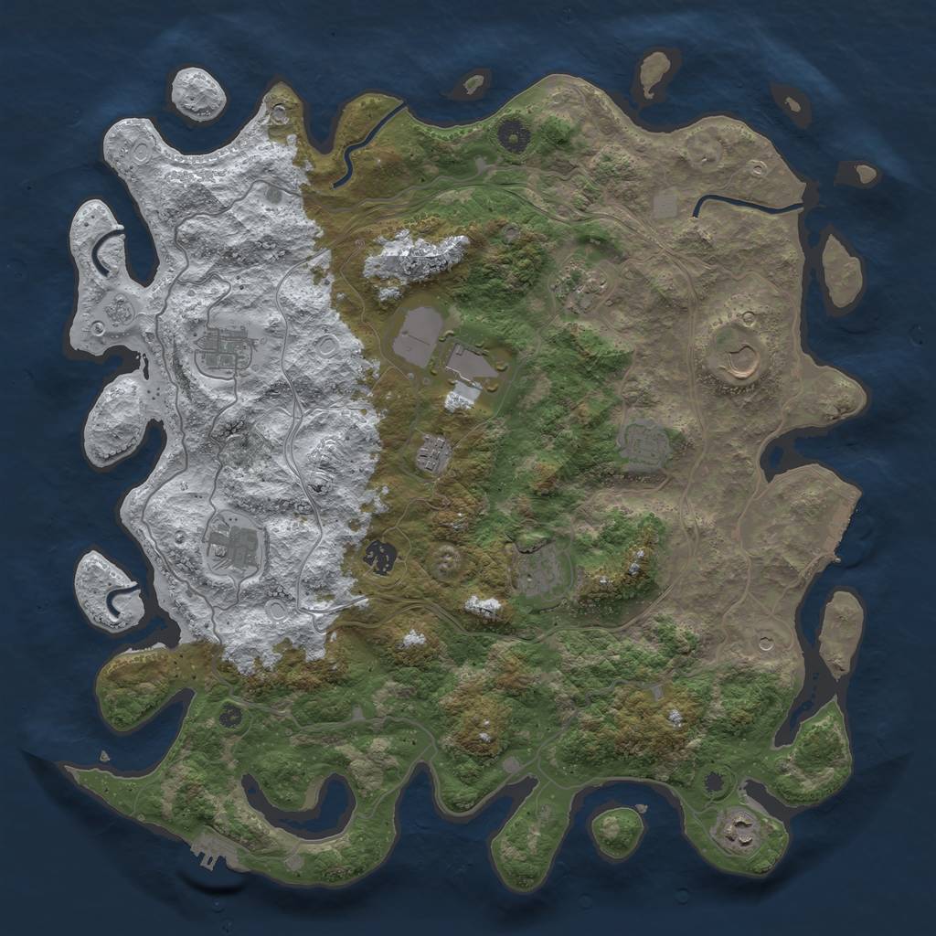 Rust Map: Procedural Map, Size: 4250, Seed: 3487541, 19 Monuments