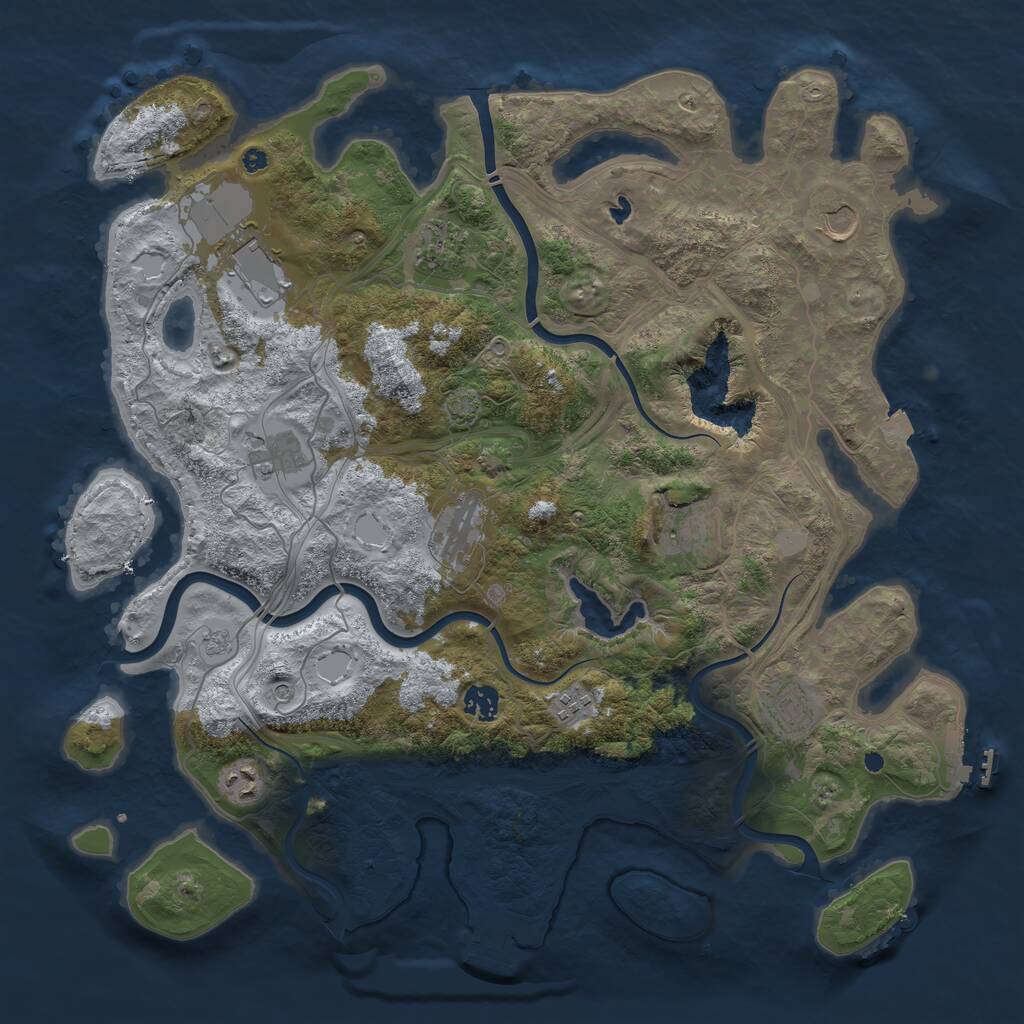 Rust Map: Procedural Map, Size: 4250, Seed: 640217, 16 Monuments