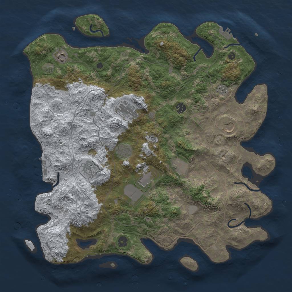 Rust Map: Procedural Map, Size: 4250, Seed: 2805579, 18 Monuments