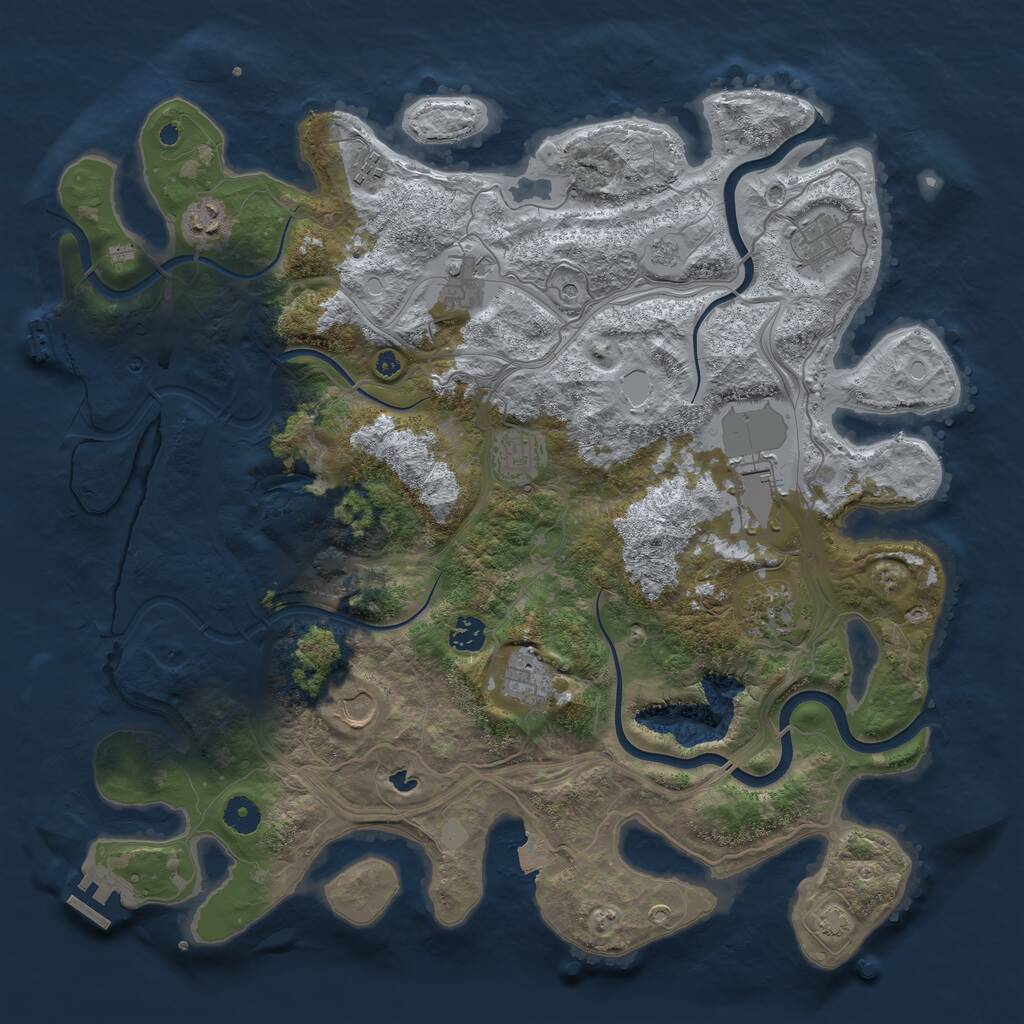 Rust Map: Procedural Map, Size: 4250, Seed: 4568323, 16 Monuments