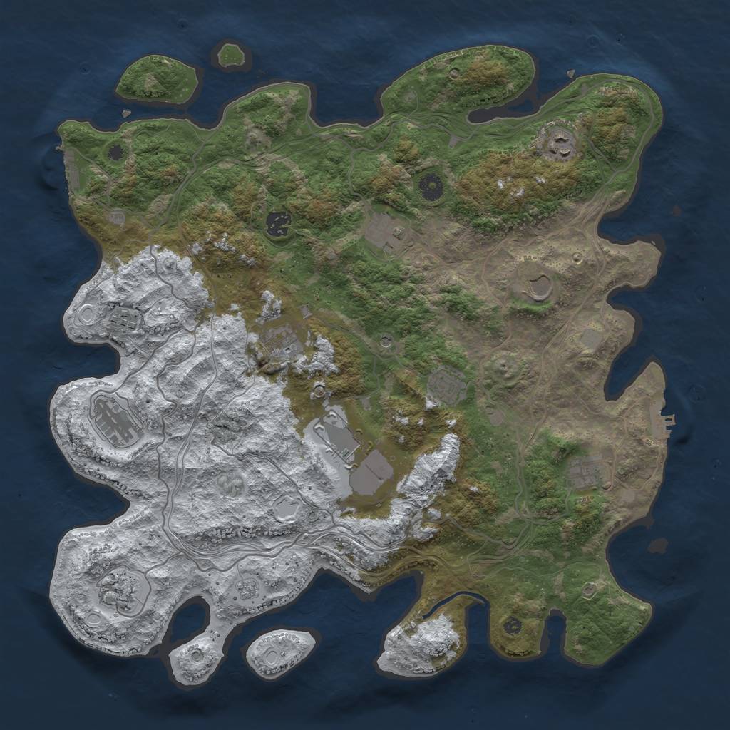 Rust Map: Procedural Map, Size: 4250, Seed: 2046115, 20 Monuments