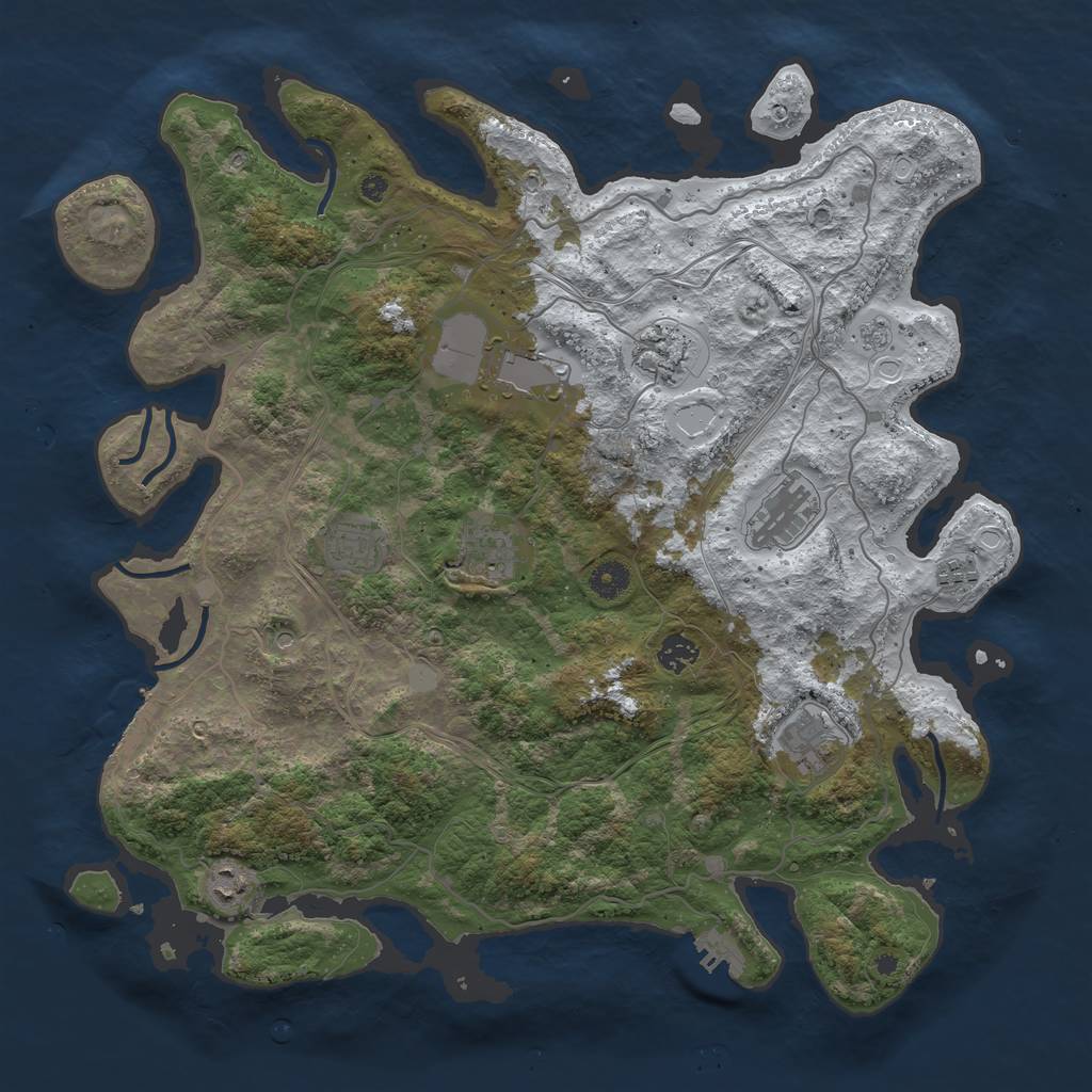 Rust Map: Procedural Map, Size: 4250, Seed: 2516574, 18 Monuments