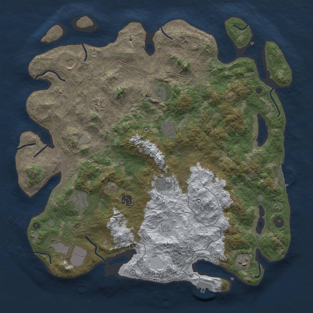Rust Map: Procedural Map, Size: 4250, Seed: 4430769, 19 Monuments