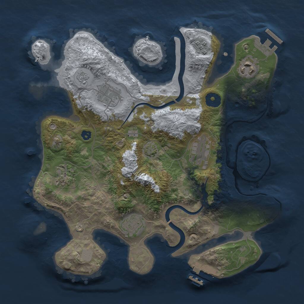 Rust Map: Procedural Map, Size: 3000, Seed: 114873027, 11 Monuments