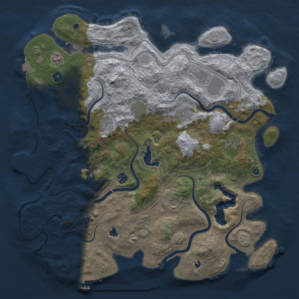 Rust Map: Procedural Map, Size: 4500, Seed: 4060047, 15 Monuments