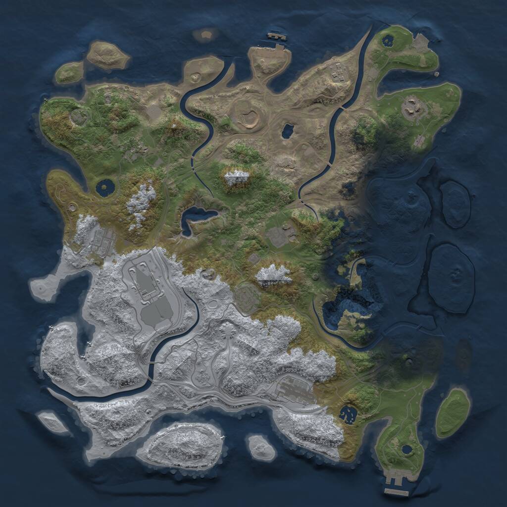 Rust Map: Procedural Map, Size: 4250, Seed: 5493958, 16 Monuments