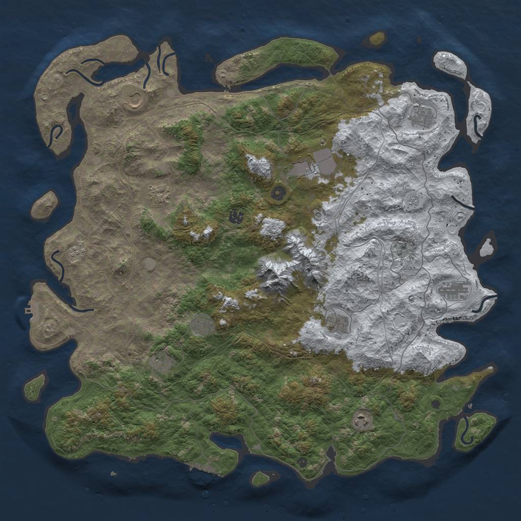 Rust Map: Procedural Map, Size: 5200, Seed: 110335, 20 Monuments