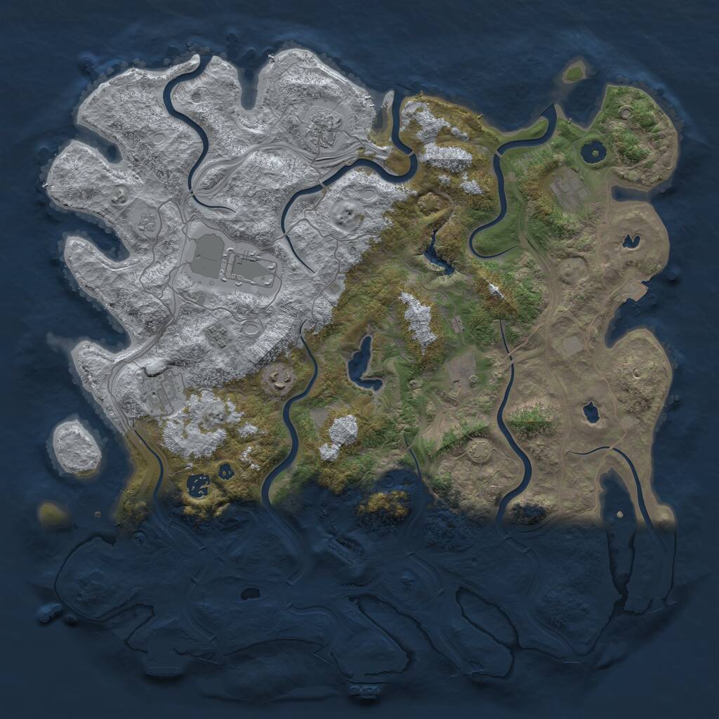 Rust Map: Procedural Map, Size: 4500, Seed: 1471160, 14 Monuments