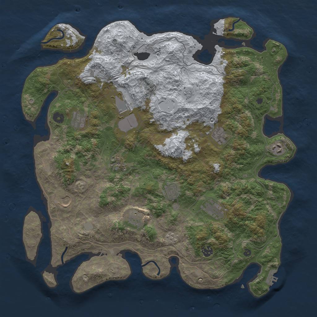 Rust Map: Procedural Map, Size: 4250, Seed: 5111260, 19 Monuments