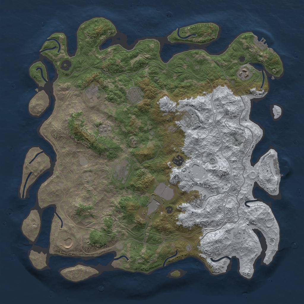 Rust Map: Procedural Map, Size: 4250, Seed: 4850078, 19 Monuments