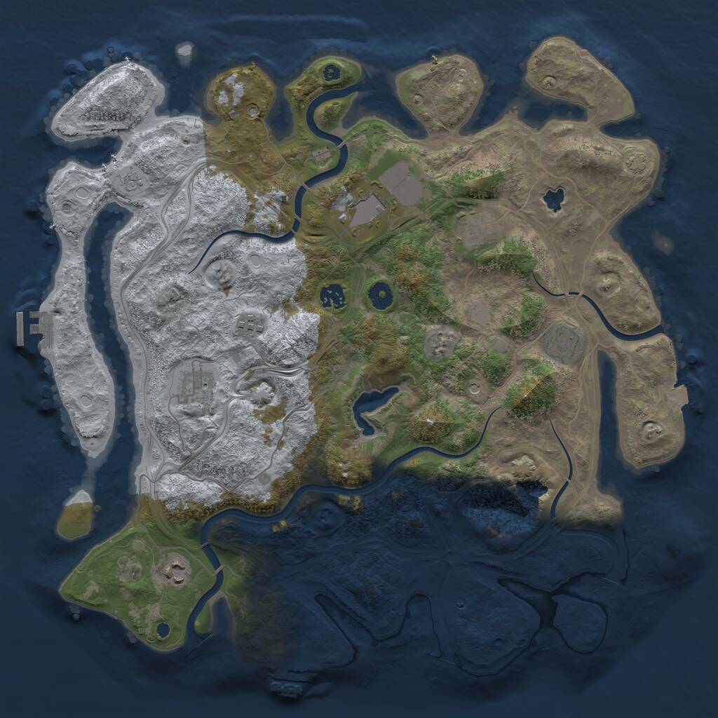 Rust Map: Procedural Map, Size: 4250, Seed: 1187499, 13 Monuments