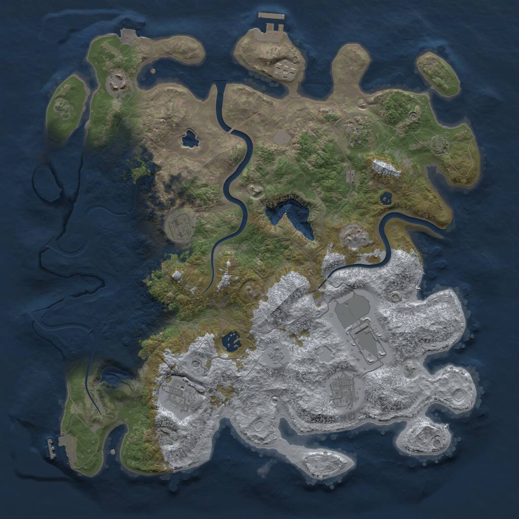 Rust Map: Procedural Map, Size: 4000, Seed: 6996, 14 Monuments