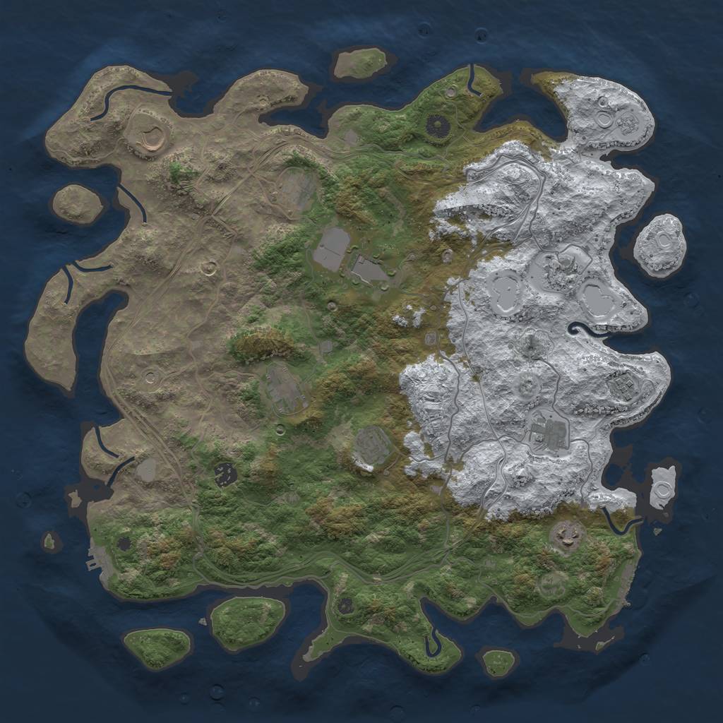 Rust Map: Procedural Map, Size: 4500, Seed: 1895093, 19 Monuments