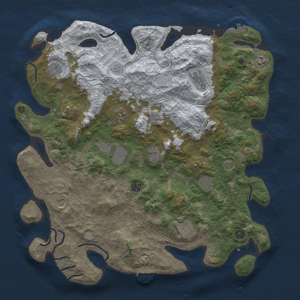 Rust Map: Procedural Map, Size: 4500, Seed: 1761755, 20 Monuments