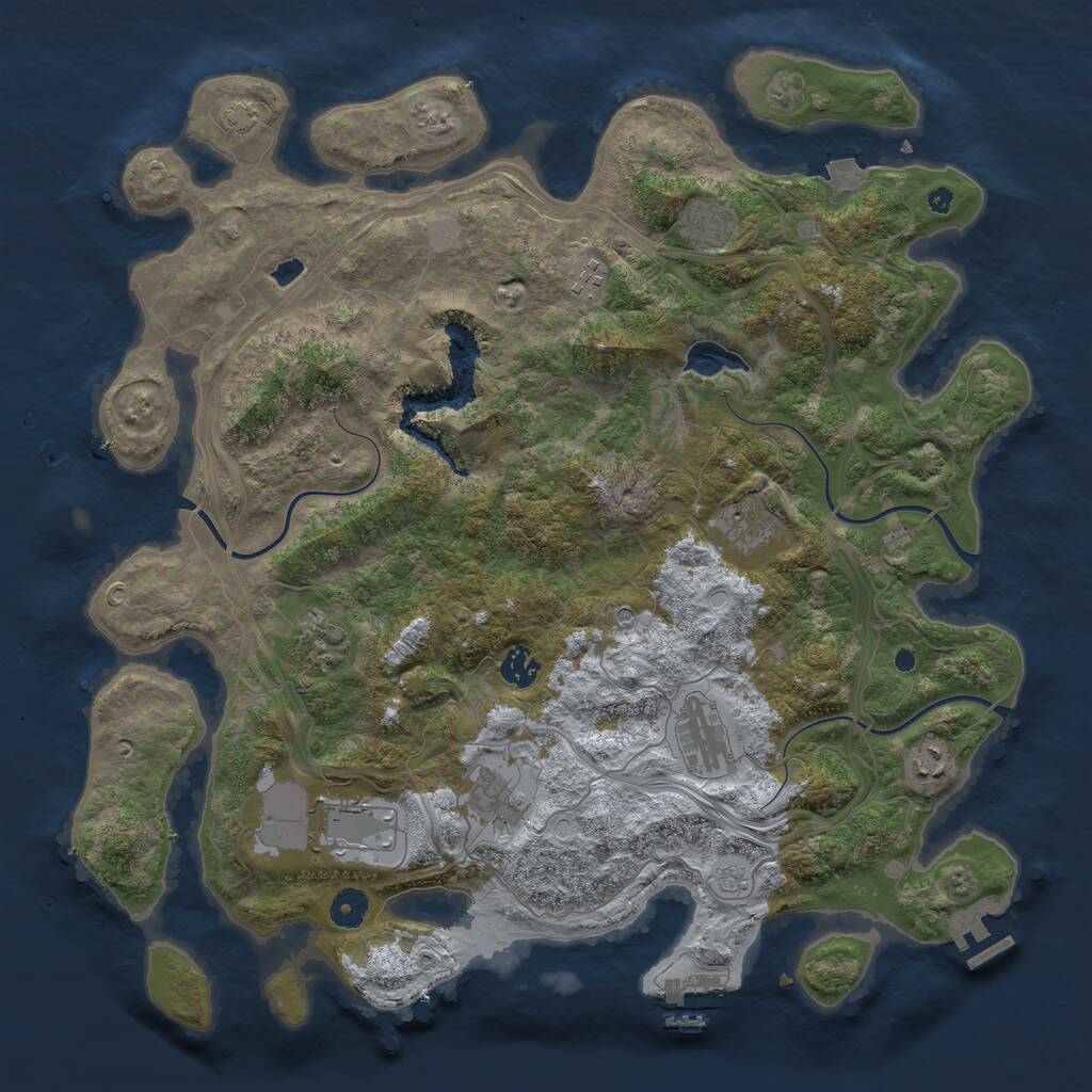 Rust Map: Procedural Map, Size: 4250, Seed: 3377499, 15 Monuments