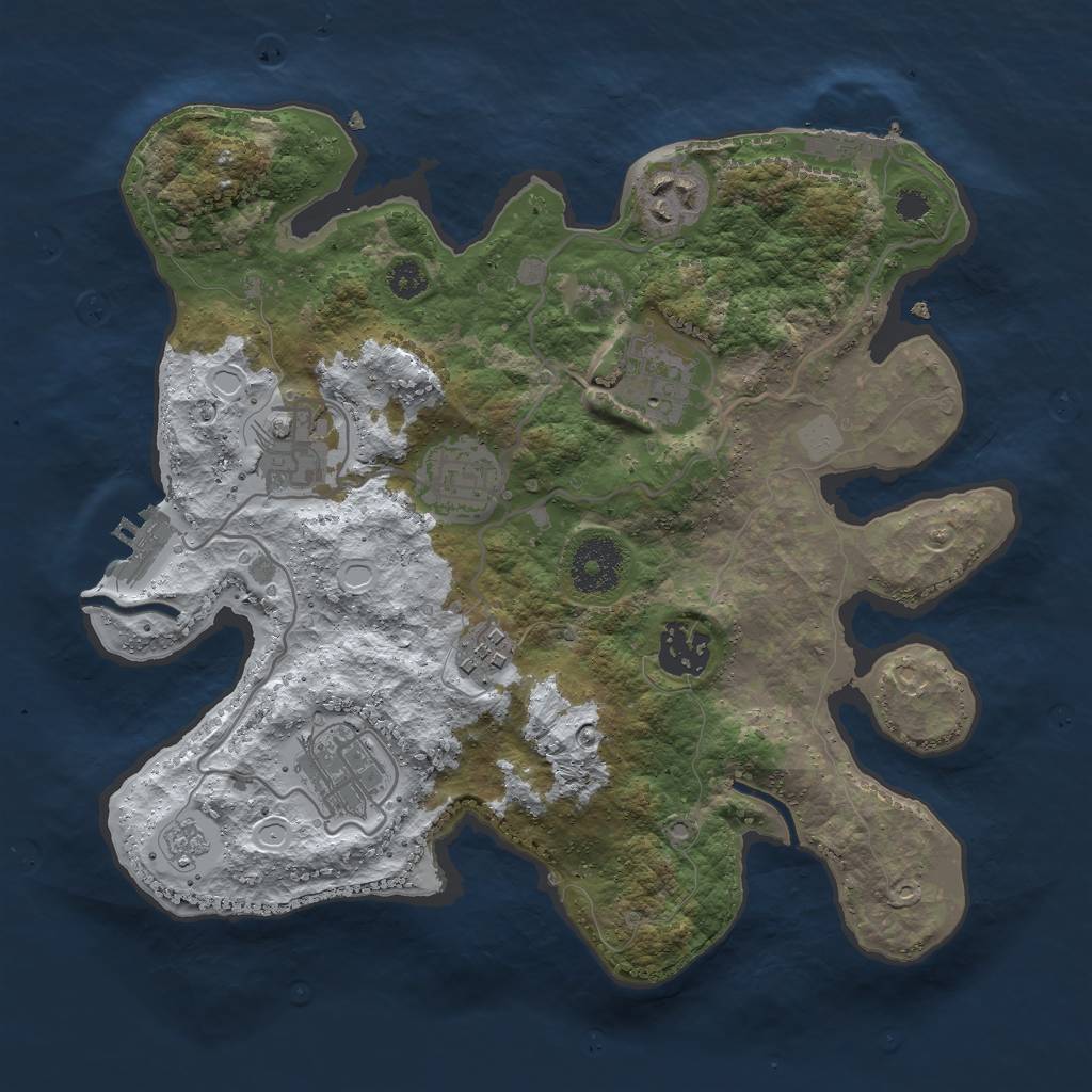 Rust Map: Procedural Map, Size: 3000, Seed: 604845388, 15 Monuments