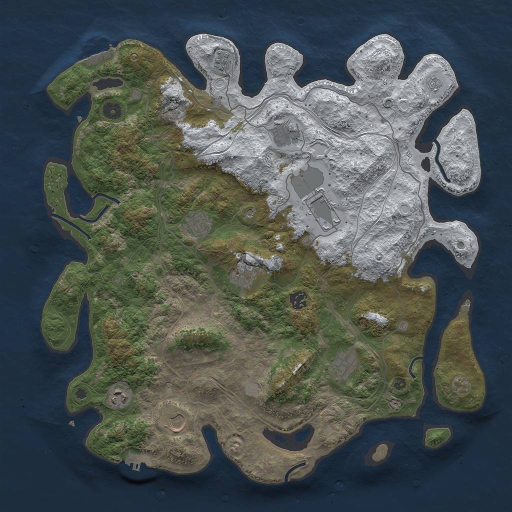 Rust Map: Procedural Map, Size: 4250, Seed: 2576846, 18 Monuments