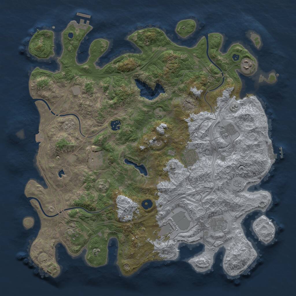 Rust Map: Procedural Map, Size: 4250, Seed: 348049, 15 Monuments