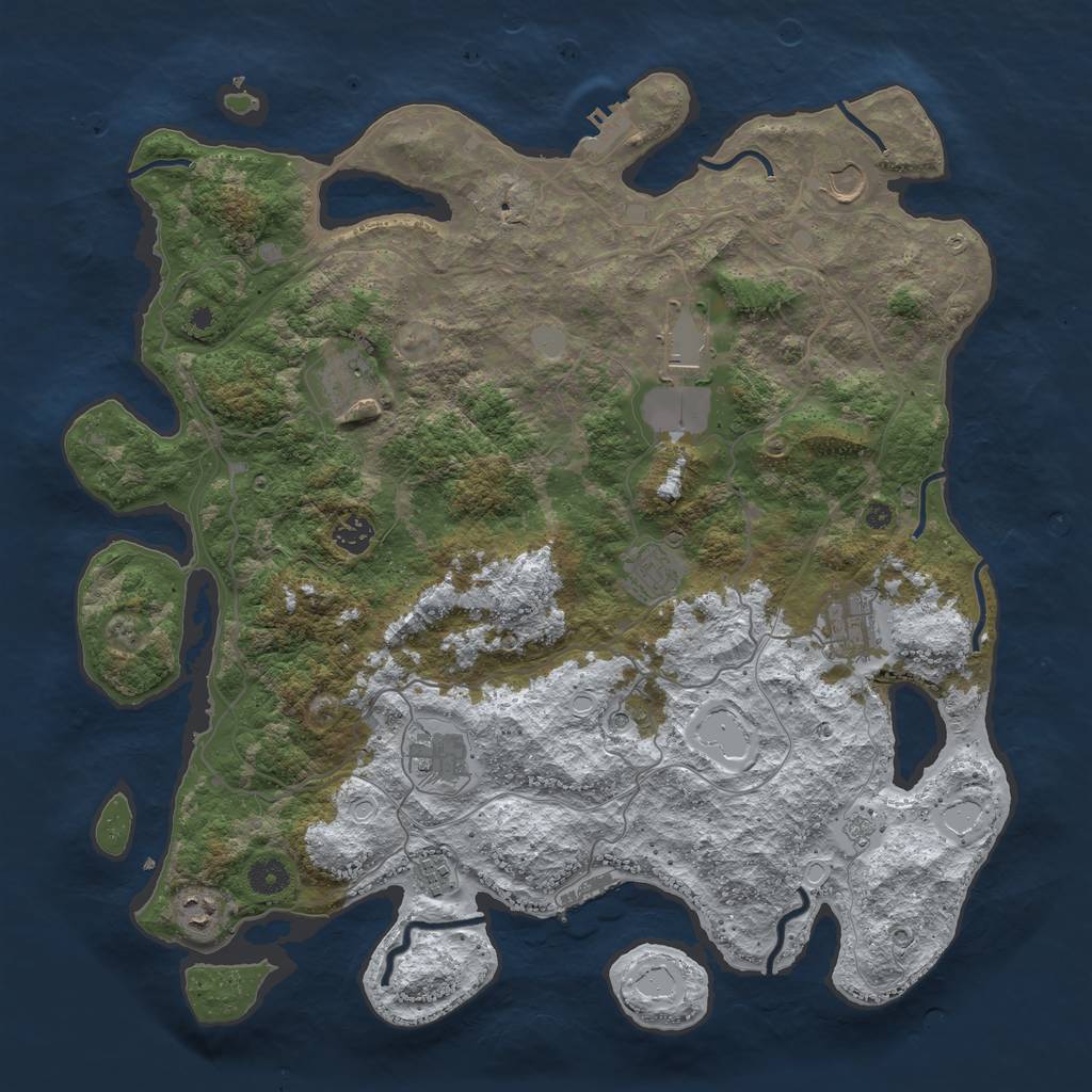 Rust Map: Procedural Map, Size: 4250, Seed: 4192002, 18 Monuments
