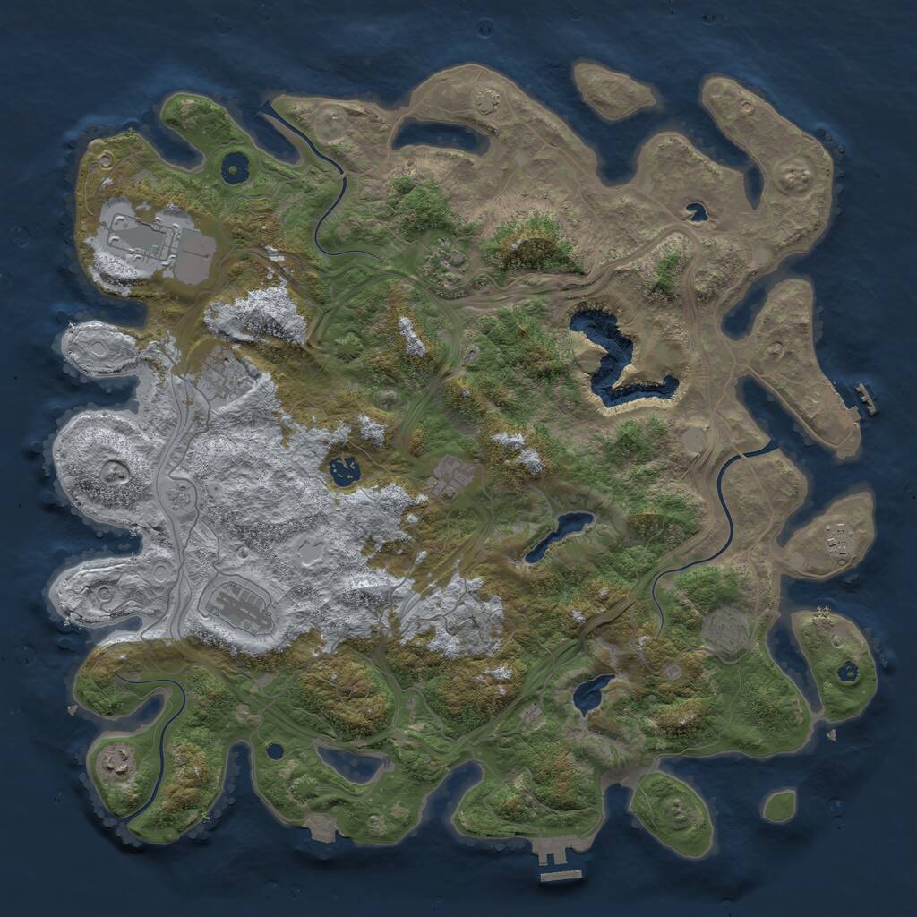 Rust Map: Procedural Map, Size: 4500, Seed: 4133059, 15 Monuments