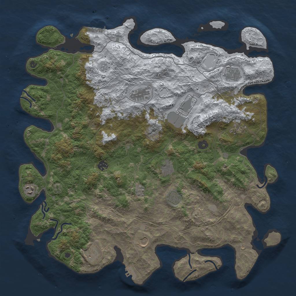 Rust Map: Procedural Map, Size: 4500, Seed: 4960307, 20 Monuments