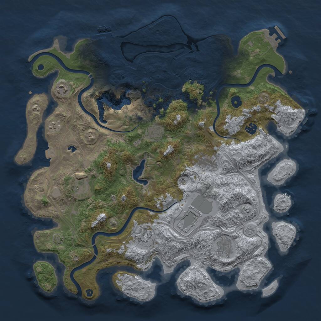 Rust Map: Procedural Map, Size: 4250, Seed: 3685693, 15 Monuments