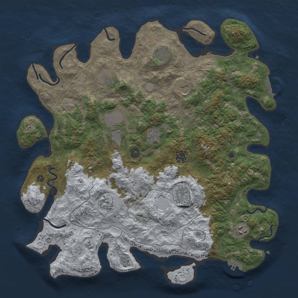 Rust Map: Procedural Map, Size: 4250, Seed: 2233294, 19 Monuments