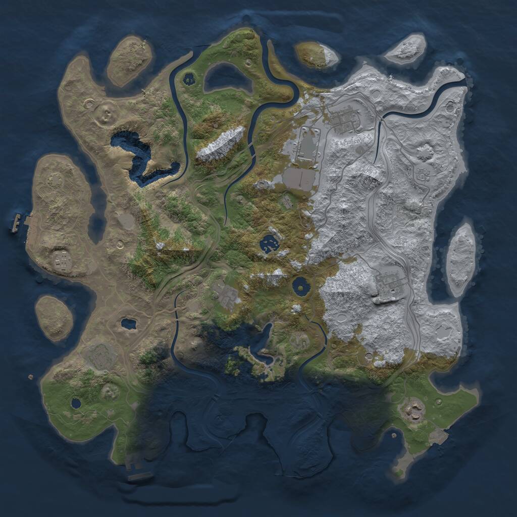 Rust Map: Procedural Map, Size: 4250, Seed: 2535247, 14 Monuments