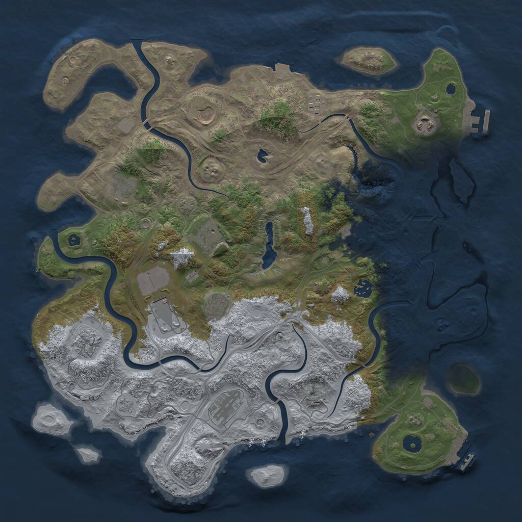 Rust Map: Procedural Map, Size: 4250, Seed: 5147652, 17 Monuments
