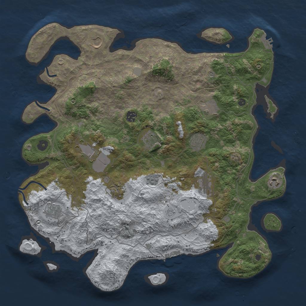 Rust Map: Procedural Map, Size: 4250, Seed: 5147652, 20 Monuments