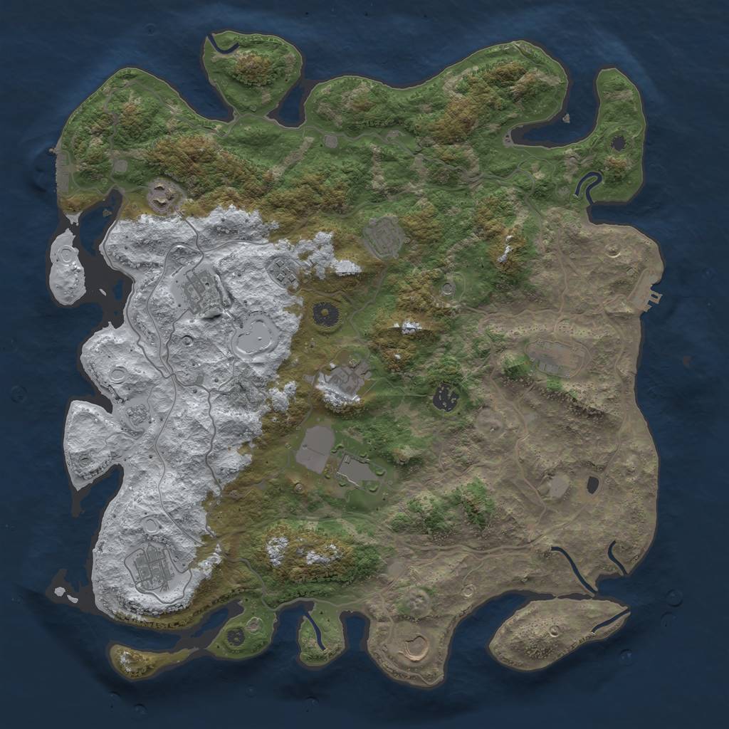 Rust Map: Procedural Map, Size: 4250, Seed: 6120499, 19 Monuments