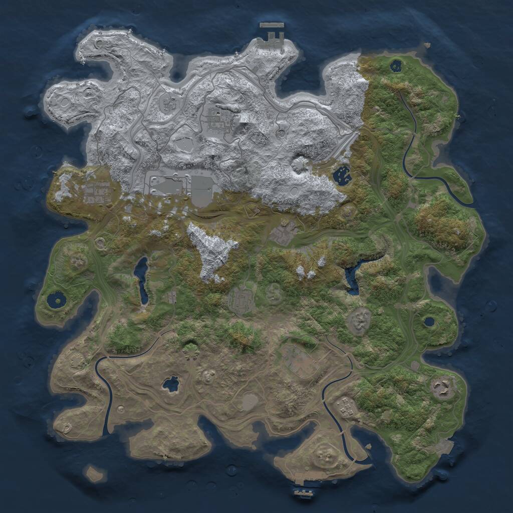 Rust Map: Procedural Map, Size: 4250, Seed: 855139, 15 Monuments