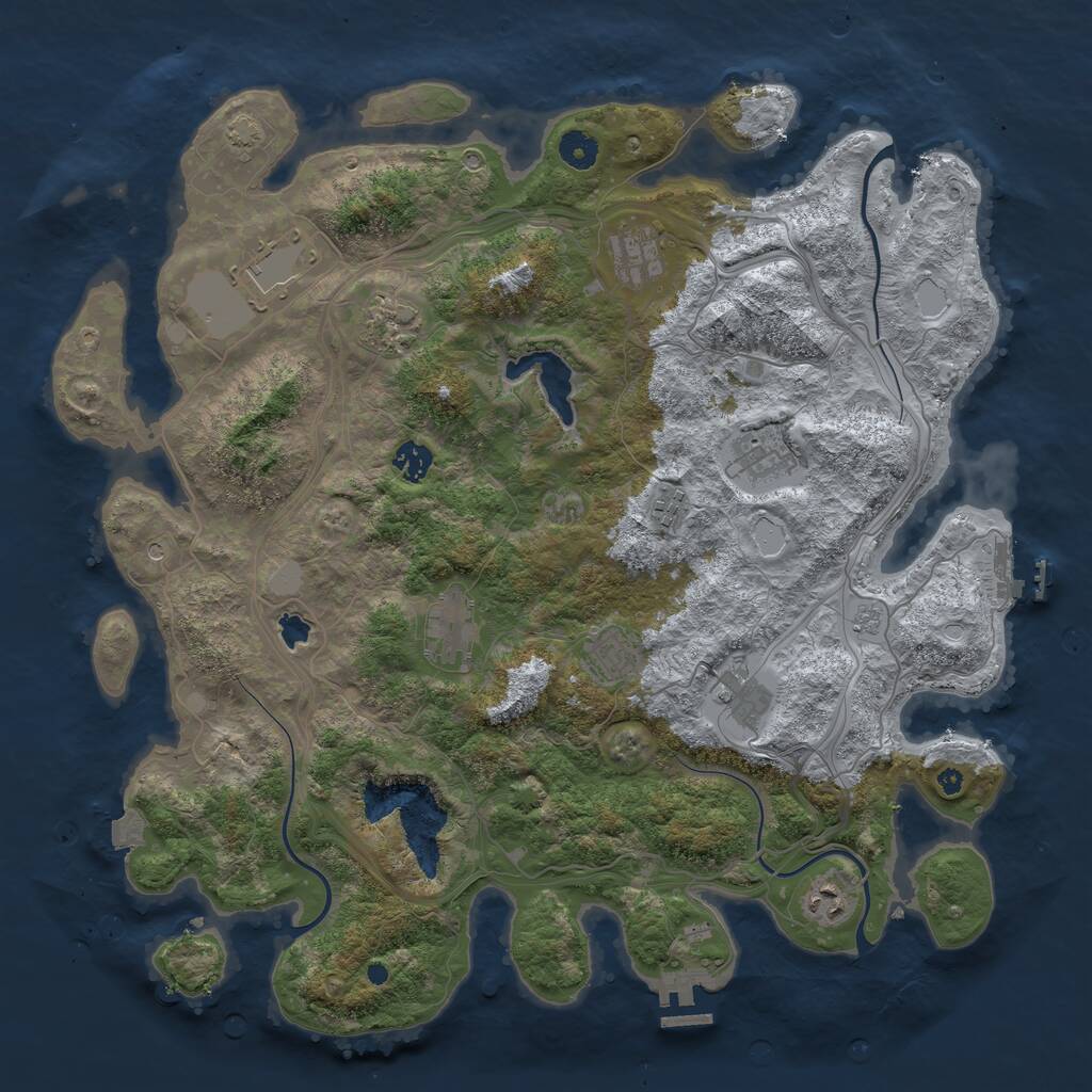 Rust Map: Procedural Map, Size: 4250, Seed: 2855117, 16 Monuments