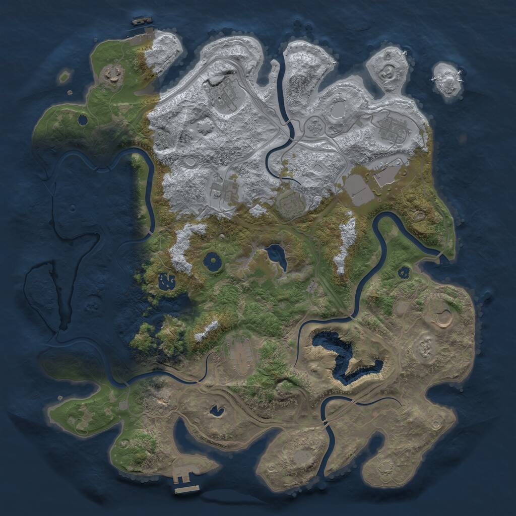 Rust Map: Procedural Map, Size: 4250, Seed: 4747966, 16 Monuments