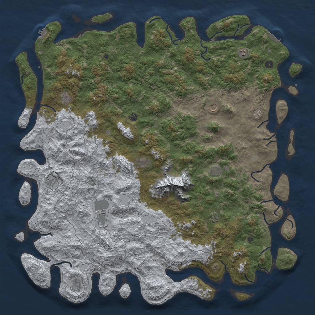 Rust Map: Procedural Map, Size: 6000, Seed: 84487191, 20 Monuments
