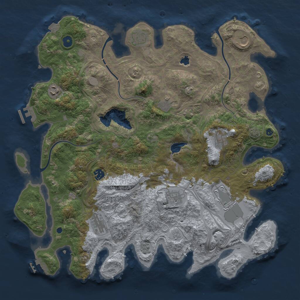 Rust Map: Procedural Map, Size: 4250, Seed: 2096735, 16 Monuments