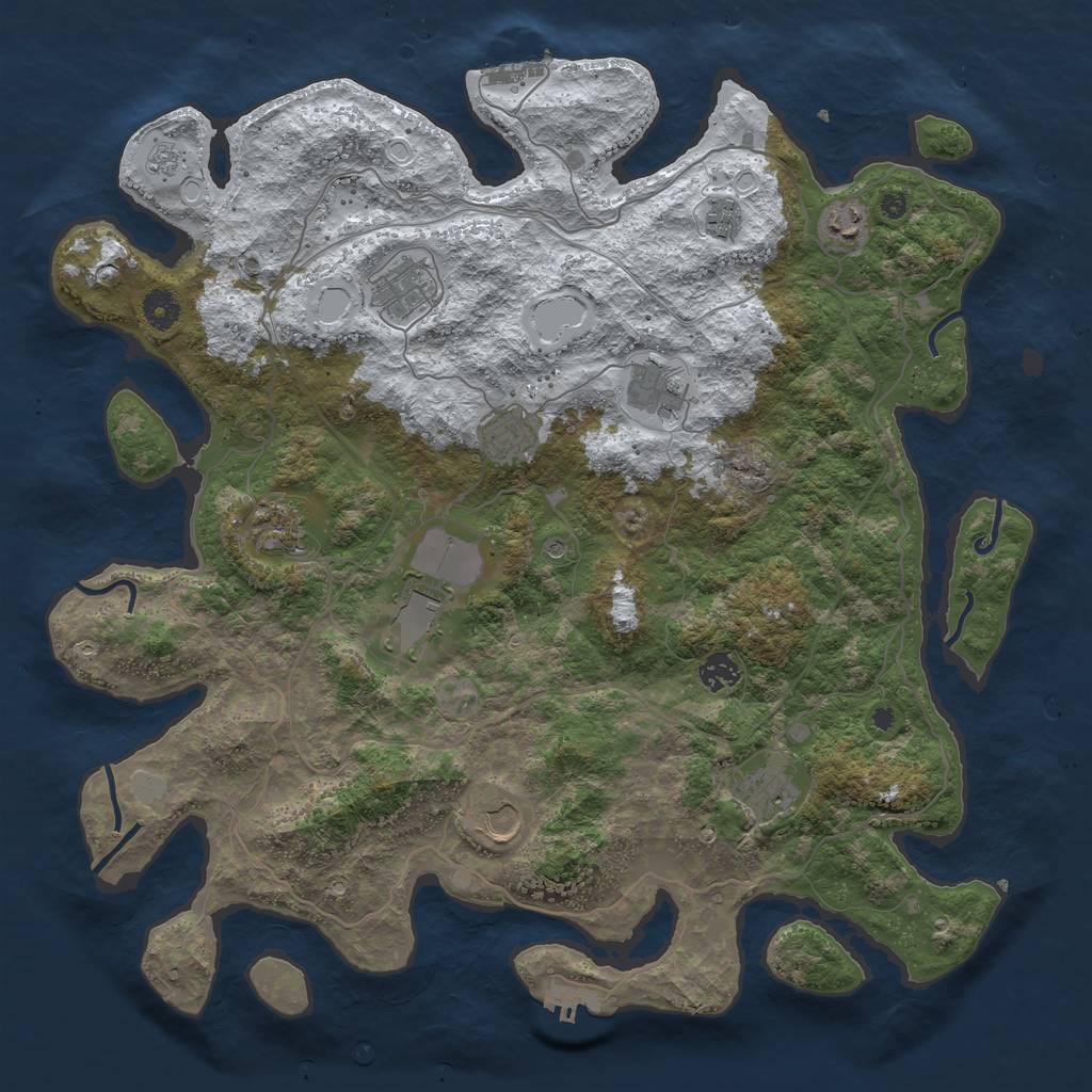 Rust Map: Procedural Map, Size: 4250, Seed: 6412047, 19 Monuments
