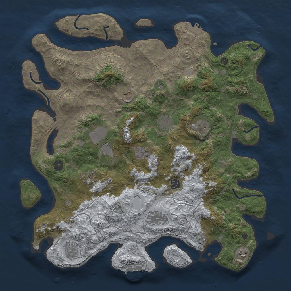 Rust Map: Procedural Map, Size: 4250, Seed: 4563235, 20 Monuments