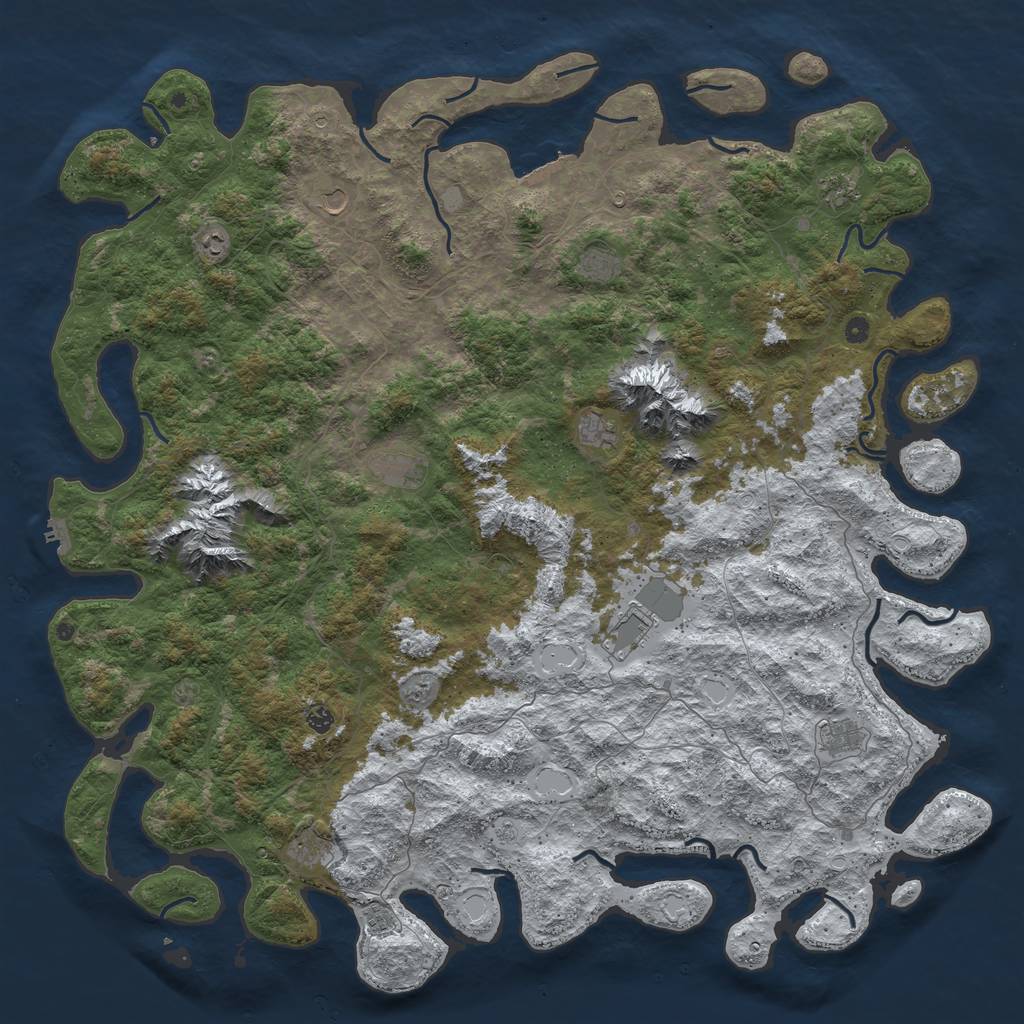 Rust Map: Procedural Map, Size: 6000, Seed: 453403, 20 Monuments