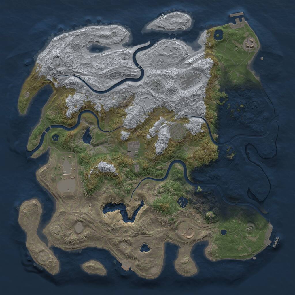 Rust Map: Procedural Map, Size: 4250, Seed: 5714073, 14 Monuments