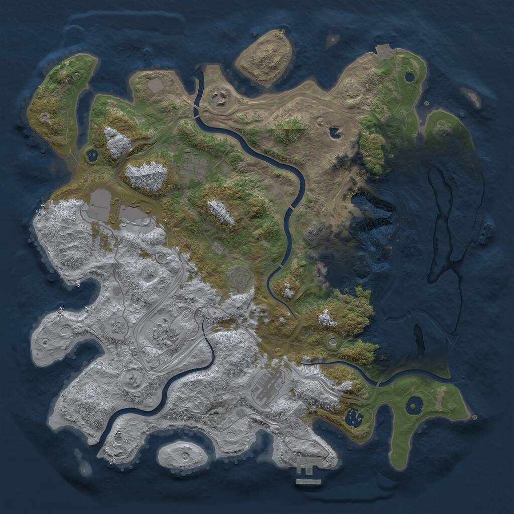 Rust Map: Procedural Map, Size: 4250, Seed: 3849960, 15 Monuments