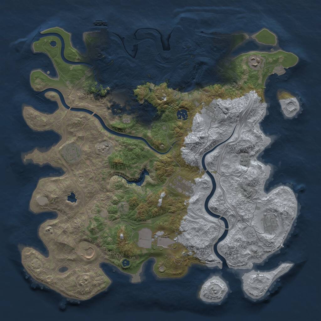 Rust Map: Procedural Map, Size: 4250, Seed: 5748700, 16 Monuments