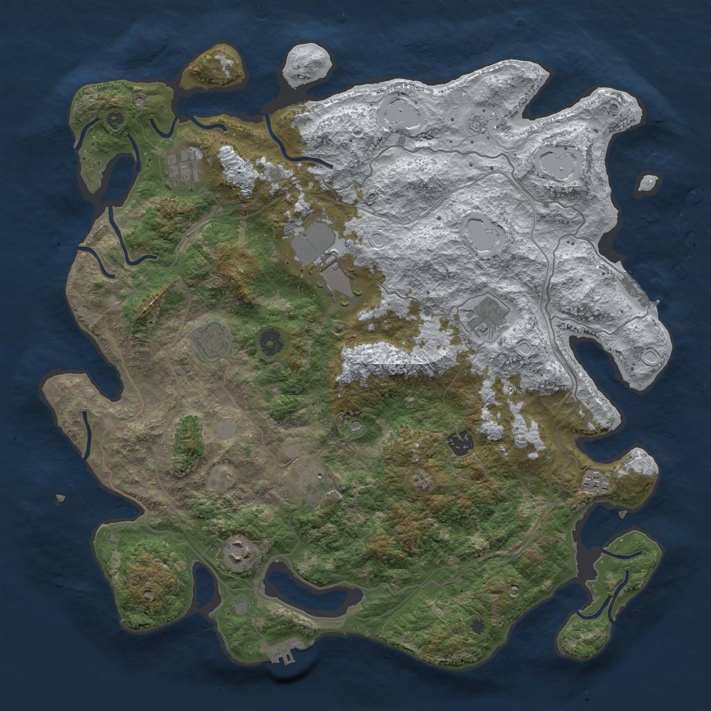 Rust Map: Procedural Map, Size: 4250, Seed: 5874879, 17 Monuments