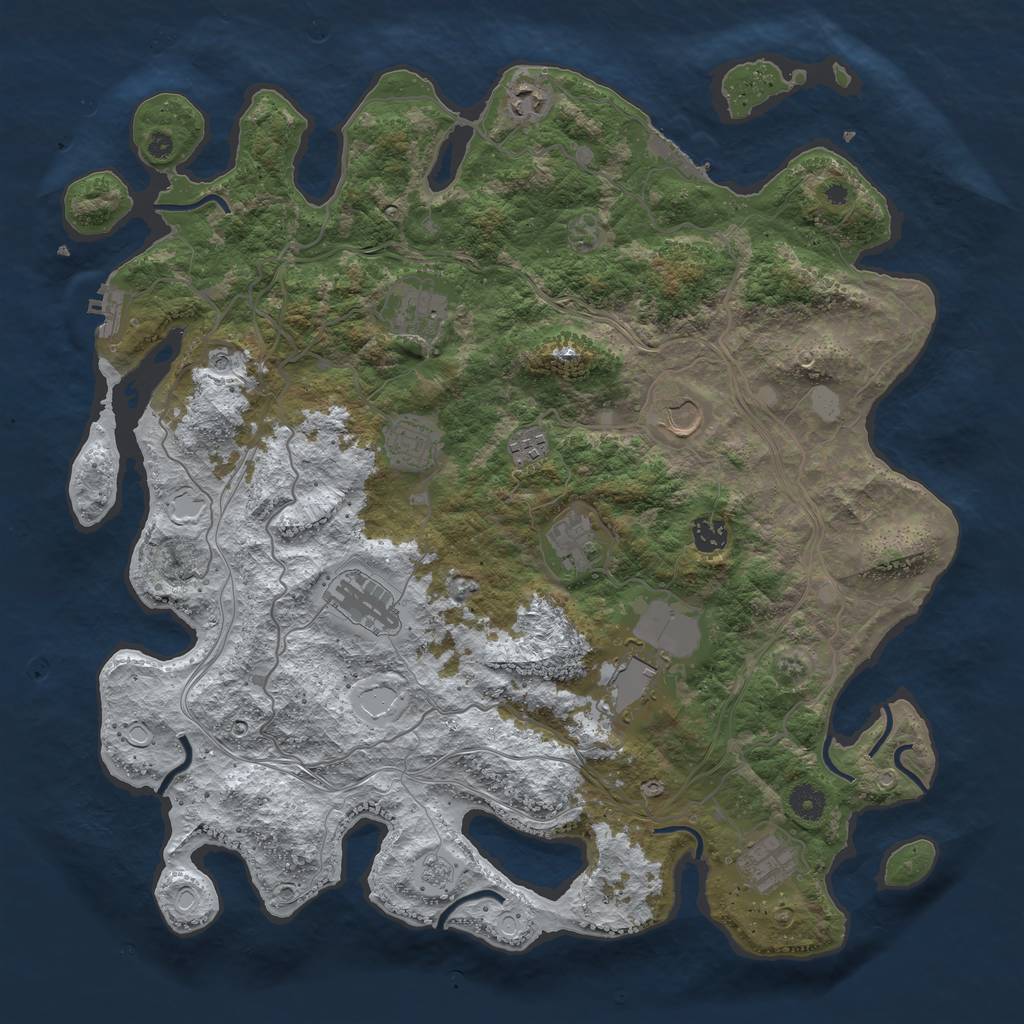 Rust Map: Procedural Map, Size: 4250, Seed: 5728935, 19 Monuments