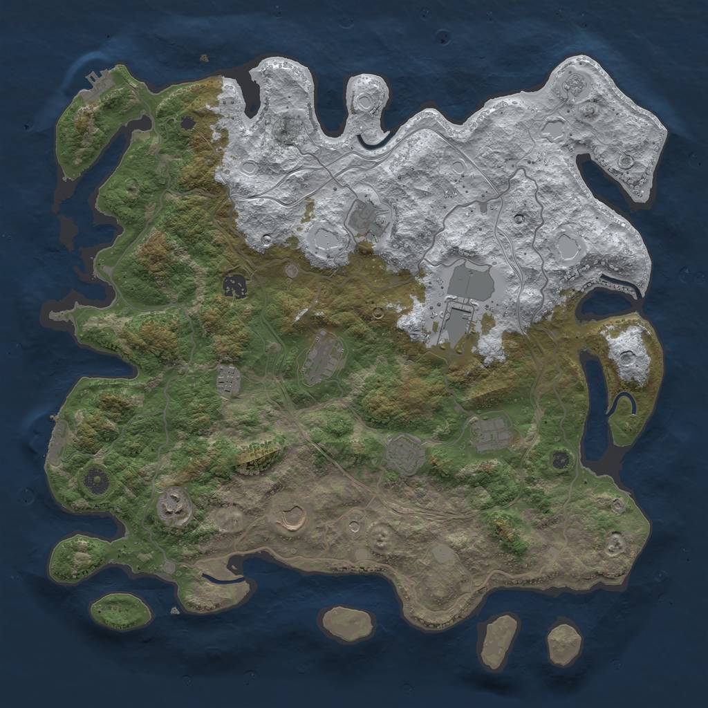 Rust Map: Procedural Map, Size: 4250, Seed: 2346483, 18 Monuments