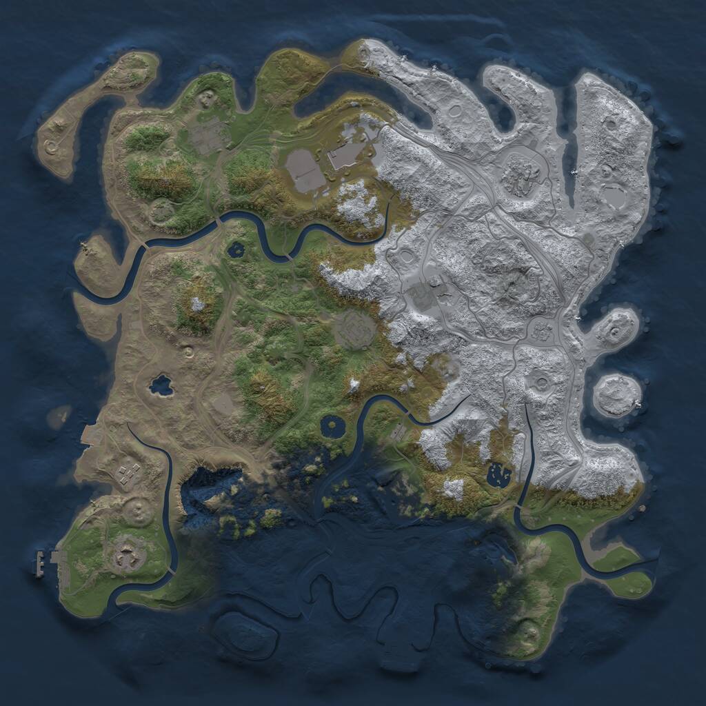 Rust Map: Procedural Map, Size: 4250, Seed: 3975157, 15 Monuments