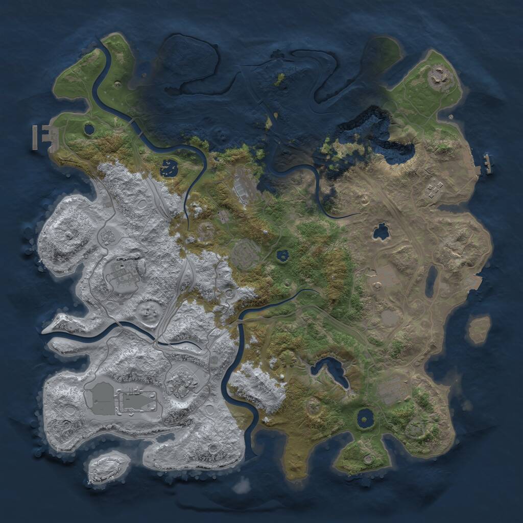Rust Map: Procedural Map, Size: 4250, Seed: 2216142, 16 Monuments