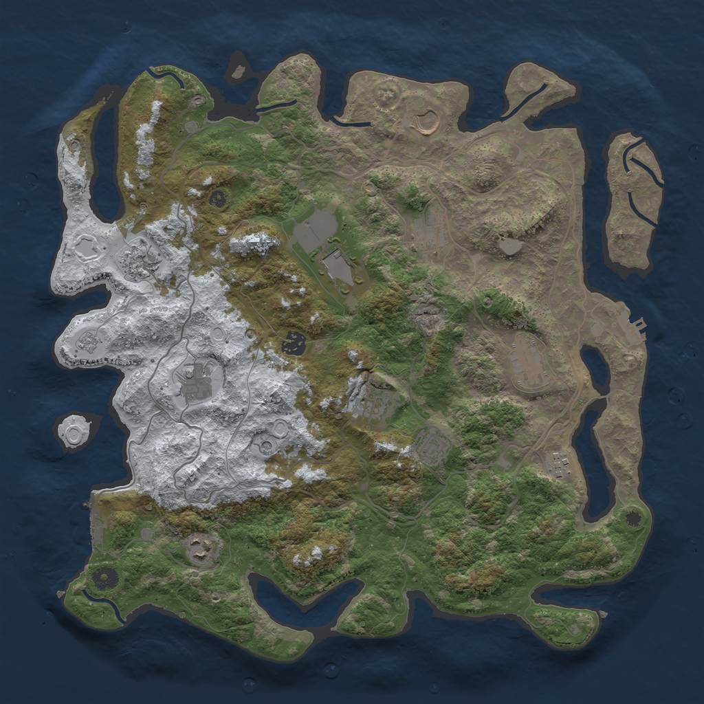 Rust Map: Procedural Map, Size: 4250, Seed: 5971691, 20 Monuments