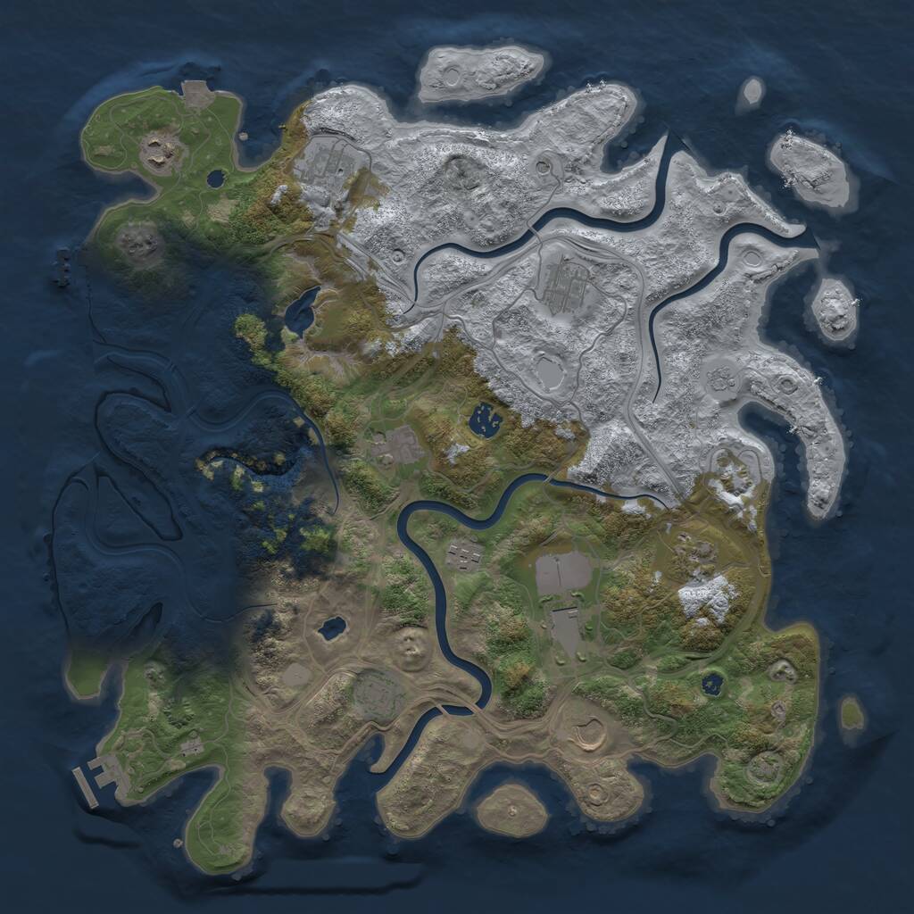 Rust Map: Procedural Map, Size: 4250, Seed: 6424870, 16 Monuments